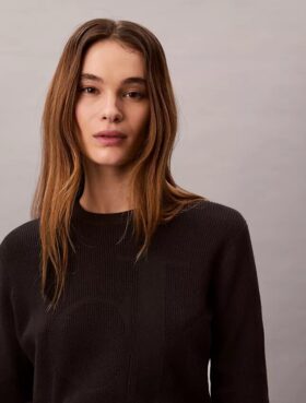 Weicher Baumwollpullover mit Monogram