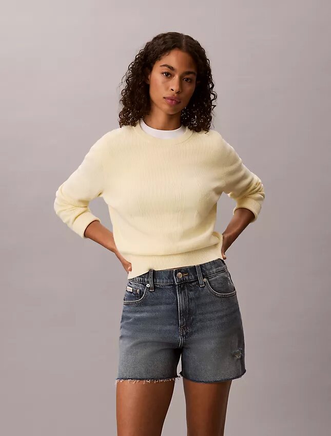 Weicher Baumwollpullover mit Monogram Weicher Baumwollpullover mit Monogram