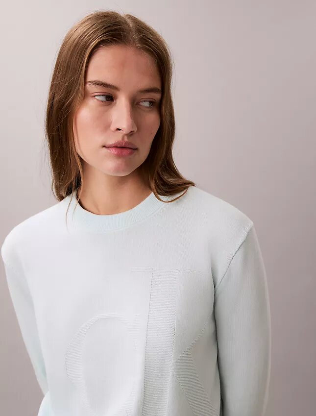 Weicher Baumwollpullover mit Monogram Weicher Baumwollpullover mit Monogram