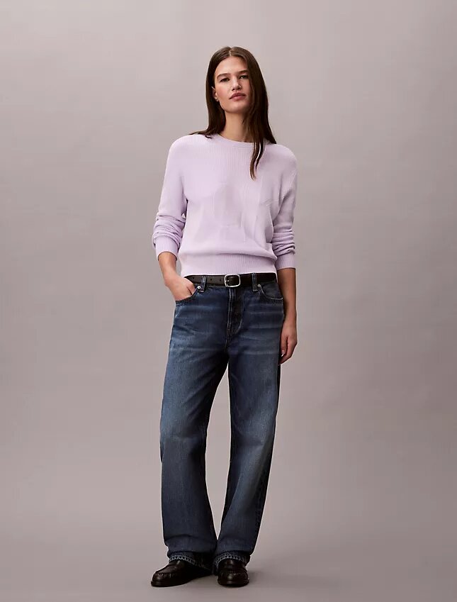 Weicher Baumwollpullover mit Monogram Weicher Baumwollpullover mit Monogram