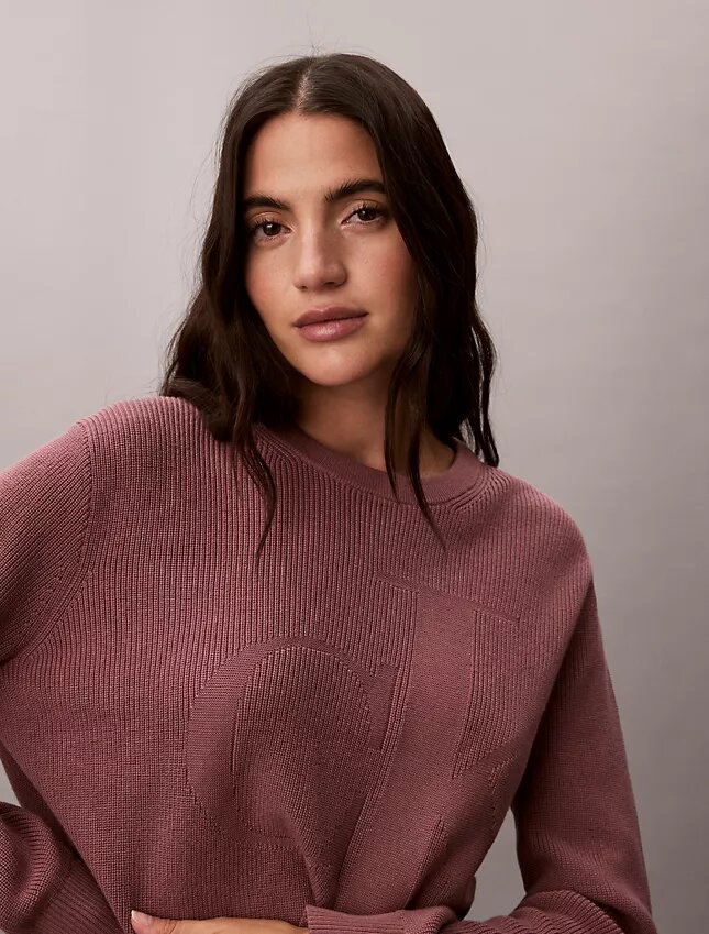 Weicher Baumwollpullover mit Monogram Weicher Baumwollpullover mit Monogram