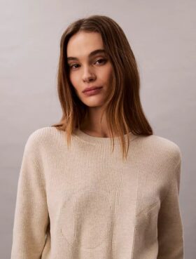 Weicher Baumwollpullover mit Monogram