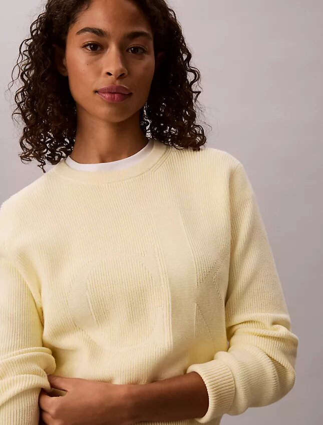 Weicher Baumwollpullover mit Monogram Weicher Baumwollpullover mit Monogram