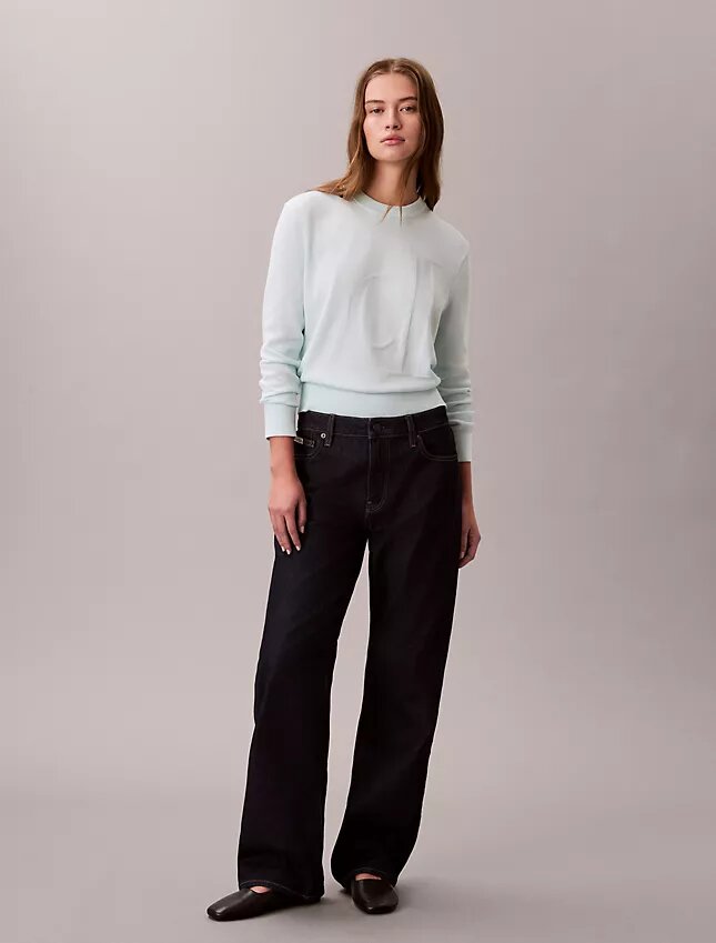 Weicher Baumwollpullover mit Monogram Weicher Baumwollpullover mit Monogram