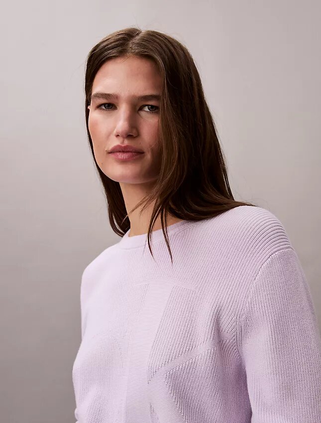 Weicher Baumwollpullover mit Monogram Weicher Baumwollpullover mit Monogram