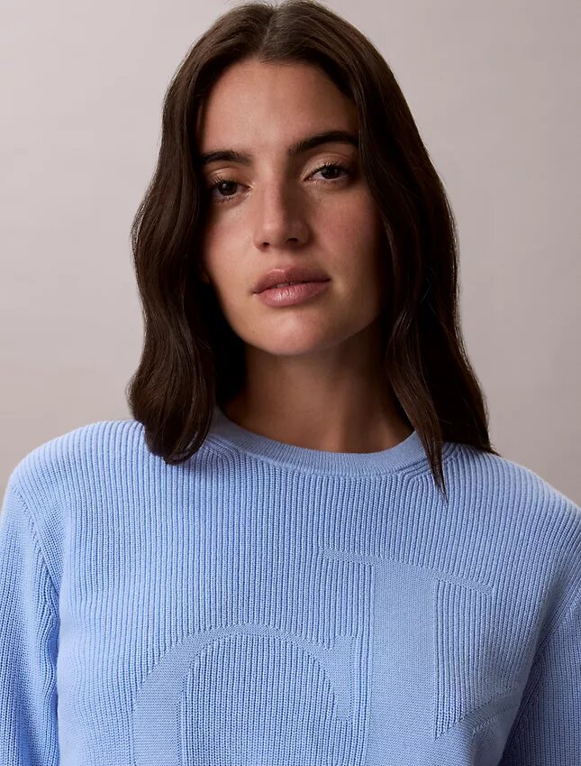 Weicher Baumwollpullover mit Monogram Weicher Baumwollpullover mit Monogram
