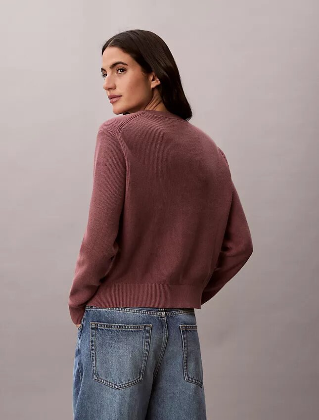 Weicher Baumwollpullover mit Monogram Weicher Baumwollpullover mit Monogram