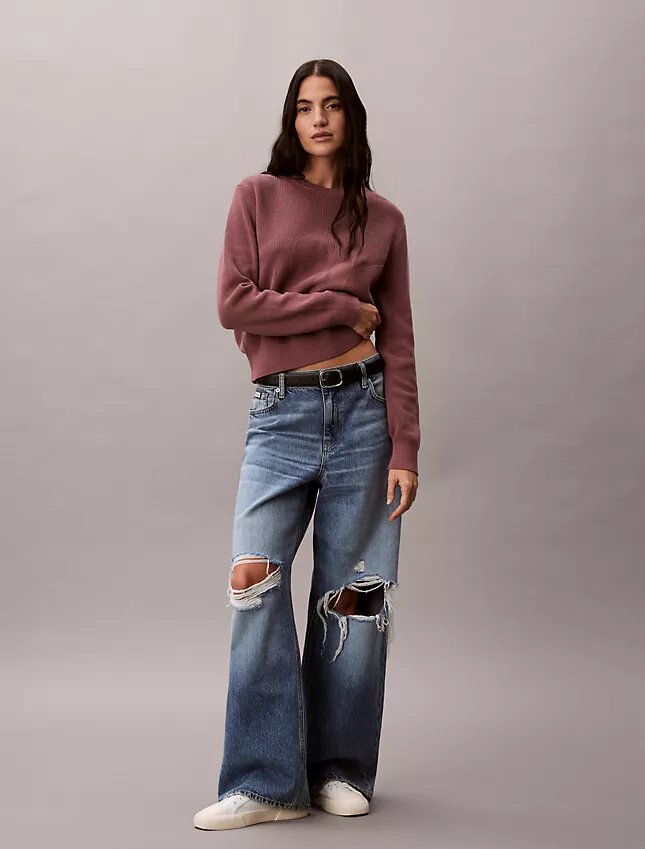Weicher Baumwollpullover mit Monogram Weicher Baumwollpullover mit Monogram