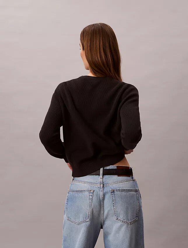 Weicher Baumwollpullover mit Monogram Weicher Baumwollpullover mit Monogram