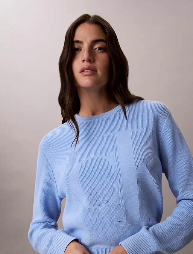 Weicher Baumwollpullover mit Monogram Weicher Baumwollpullover mit Monogram