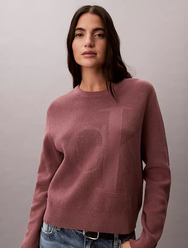 Weicher Baumwollpullover mit Monogram Weicher Baumwollpullover mit Monogram