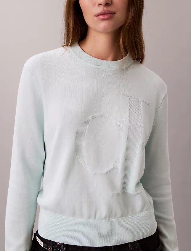 Weicher Baumwollpullover mit Monogram Weicher Baumwollpullover mit Monogram