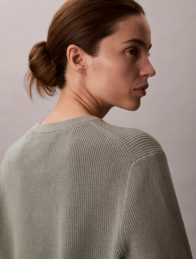 Weicher Baumwollpullover mit Monogram Weicher Baumwollpullover mit Monogram