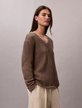 Weicher, locker sitzender Monogram-Pullover aus Baumwolle