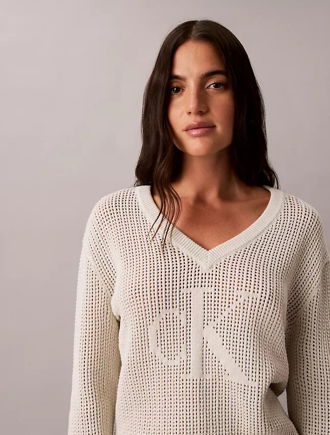 Weicher, locker sitzender Monogram-Pullover aus Baumwolle Weicher, locker sitzender Monogram-Pullover aus Baumwolle