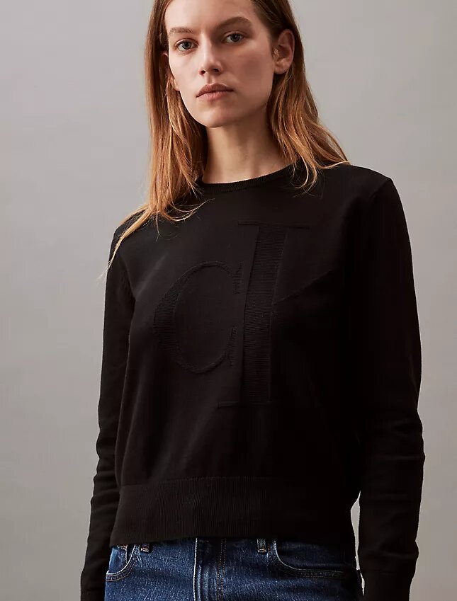 Weicher, locker sitzender Monogram-Pullover aus Baumwolle Weicher, locker sitzender Monogram-Pullover aus Baumwolle