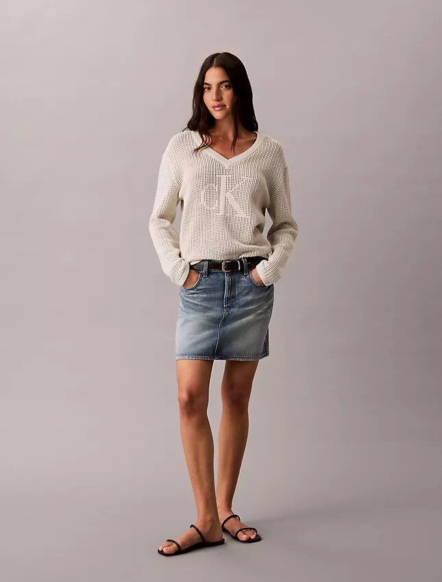 Weicher, locker sitzender Monogram-Pullover aus Baumwolle Weicher, locker sitzender Monogram-Pullover aus Baumwolle