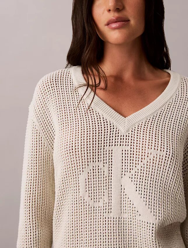 Weicher, locker sitzender Monogram-Pullover aus Baumwolle Weicher, locker sitzender Monogram-Pullover aus Baumwolle