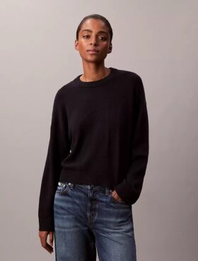 Weicher, locker sitzender Pullover mit Monogram