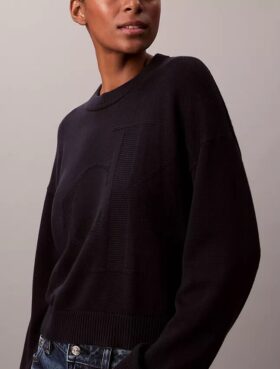 Weicher, locker sitzender Pullover mit Monogram