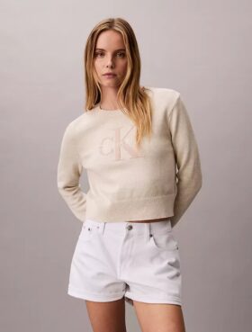 Weicher Monologo-Pullover aus Baumwollchenille