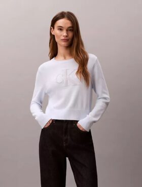 Weicher Monologo-Pullover aus Baumwollchenille