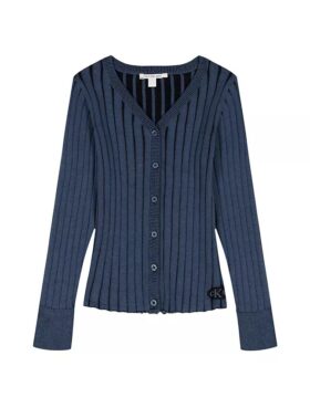 Weit gerippter, schmal geschnittener Cardigan für Mädchen Weit gerippter, schmal geschnittener Cardigan für Mädchen