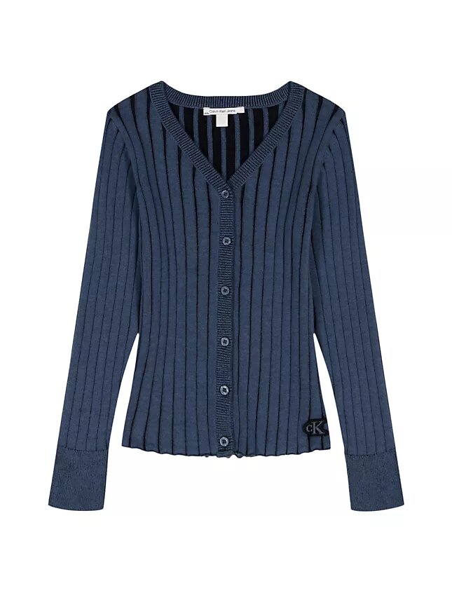 Weit gerippter, schmal geschnittener Cardigan für Mädchen Weit gerippter, schmal geschnittener Cardigan für Mädchen