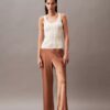 Weite Hose aus Crushed-Satin Weite Hose aus Crushed-Satin