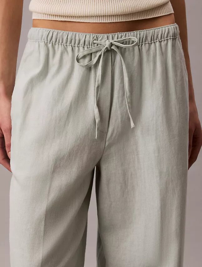 Weite Hose aus Leinenmischung mit Kordelzug Weite Hose aus Leinenmischung mit Kordelzug
