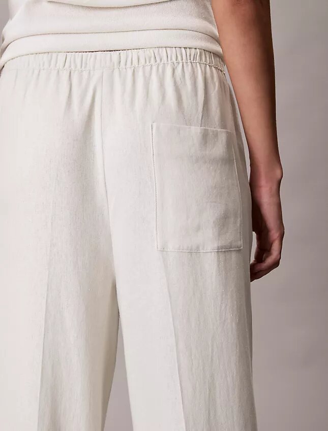 Weite Hose aus Leinenmischung mit Kordelzug Weite Hose aus Leinenmischung mit Kordelzug