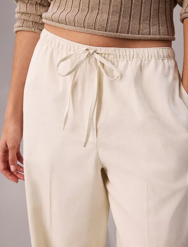 Weite Hose aus Leinenmischung mit Kordelzug Weite Hose aus Leinenmischung mit Kordelzug