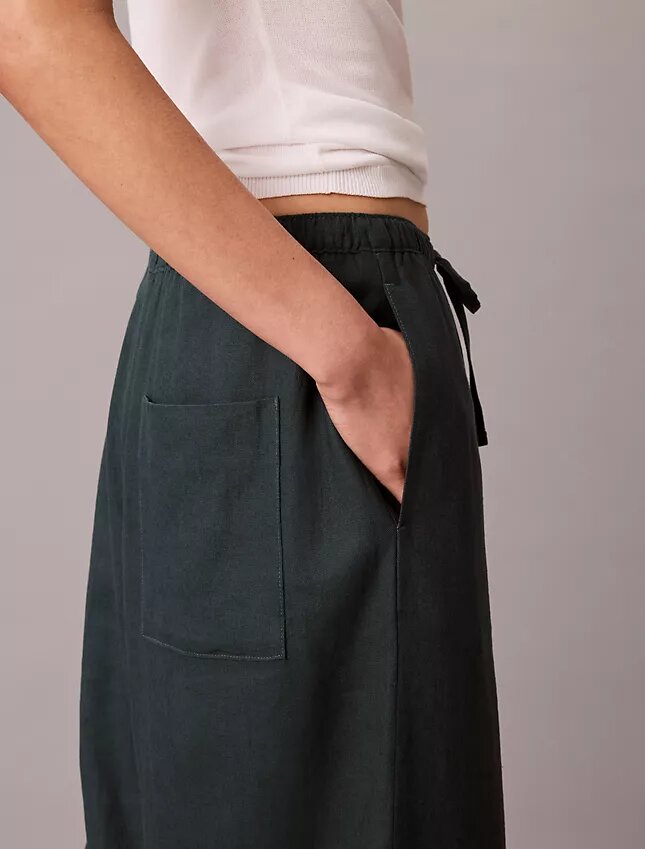 Weite Hose aus Leinenmischung mit Kordelzug Weite Hose aus Leinenmischung mit Kordelzug
