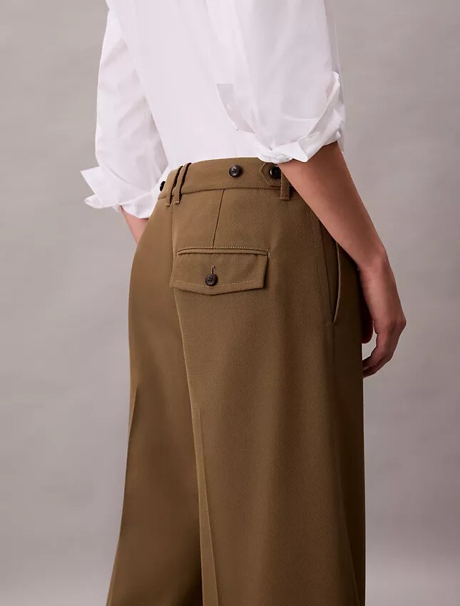 Weite Hose aus Wollgabardine Weite Hose aus Wollgabardine