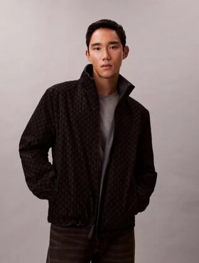 Wendbare Jacke mit durchgehendem Emblem-Logo Wendbare Jacke mit durchgehendem Emblem-Logo