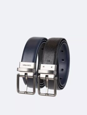 Wendbarer Saffiano-Leder-Anzuggürtel für Kleider