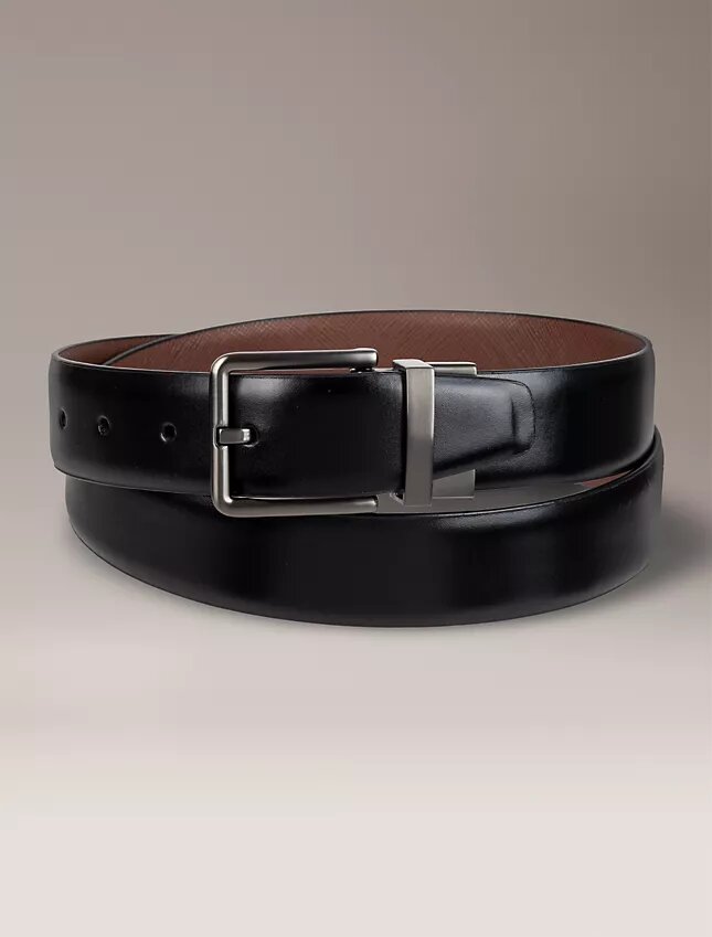 Wendbarer Saffiano-Leder-Anzuggürtel für Kleider Wendbarer Saffiano-Leder-Anzuggürtel für Kleider