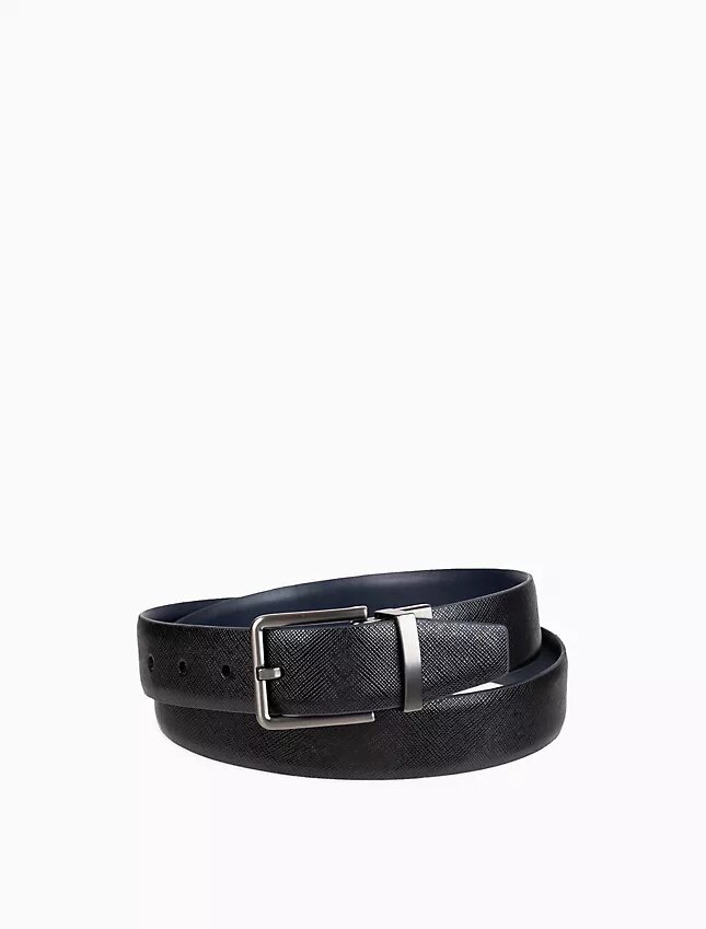 Wendbarer Saffiano-Leder-Anzuggürtel für Kleider Wendbarer Saffiano-Leder-Anzuggürtel für Kleider