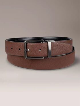 Wendbarer Saffiano-Leder-Anzuggürtel für Kleider