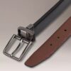 Wendbarer Saffiano-Leder-Anzuggürtel für Kleider Wendbarer Saffiano-Leder-Anzuggürtel für Kleider