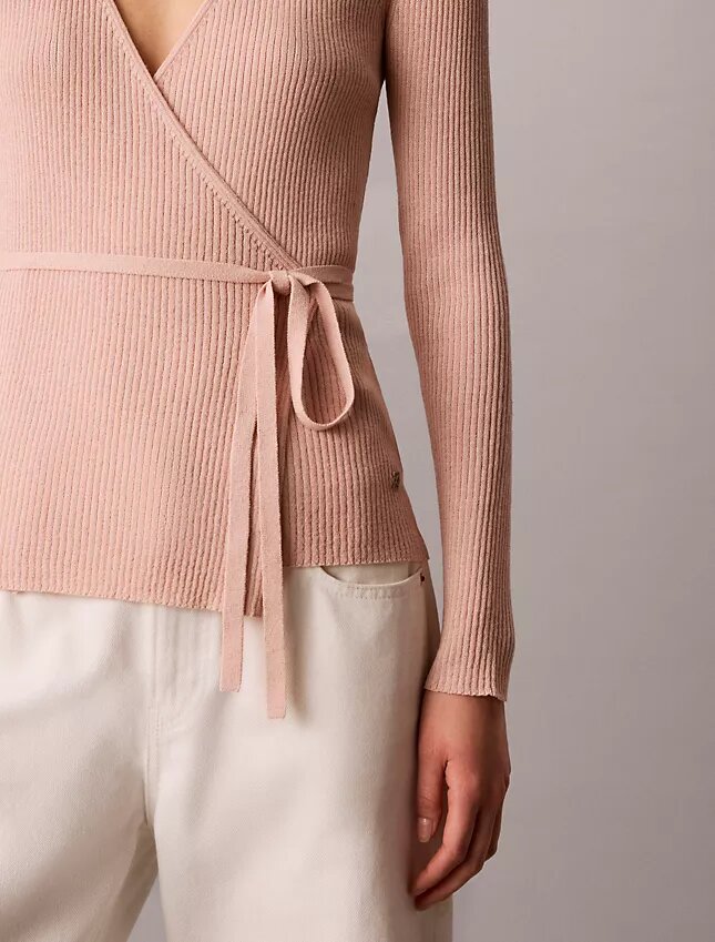 Wickelpullover aus Leinenmischung Wickelpullover aus Leinenmischung