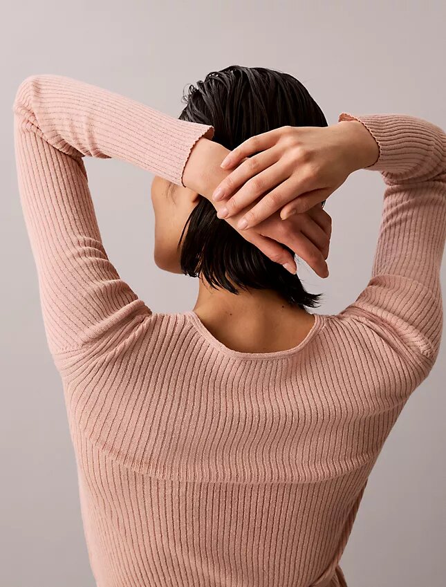 Wickelpullover aus Leinenmischung Wickelpullover aus Leinenmischung