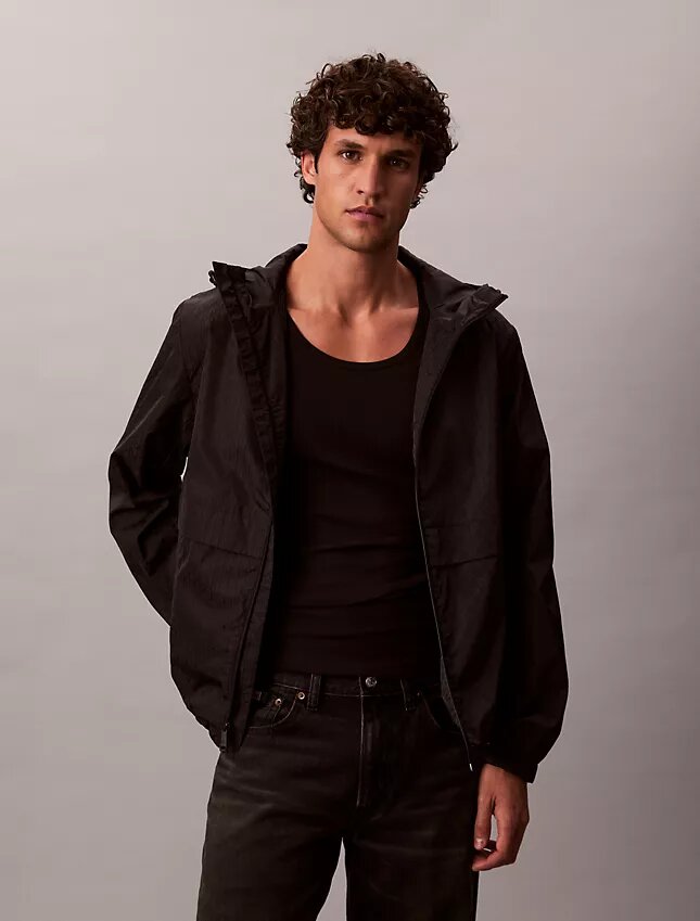 Windjacke mit durchgehendem Emblem-Logo Windjacke mit durchgehendem Emblem-Logo