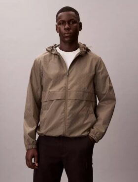 Windjacke mit durchgehendem Emblem-Logo