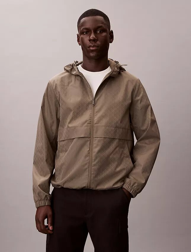 Windjacke mit durchgehendem Emblem-Logo Windjacke mit durchgehendem Emblem-Logo