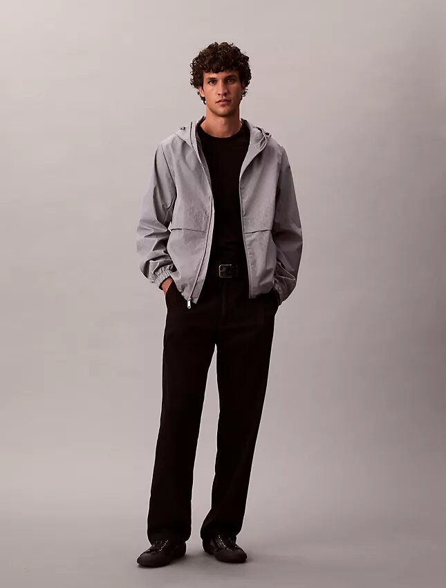Windjacke mit durchgehendem Emblem-Logo Windjacke mit durchgehendem Emblem-Logo
