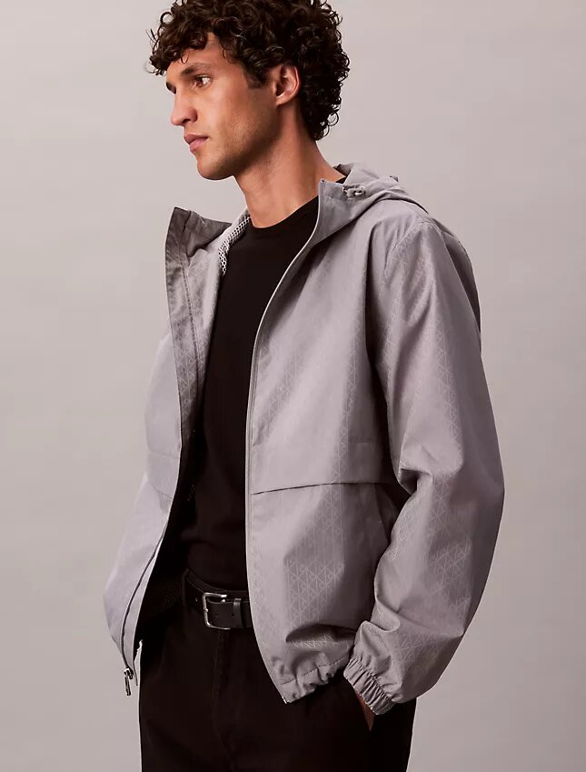 Windjacke mit durchgehendem Emblem-Logo Windjacke mit durchgehendem Emblem-Logo