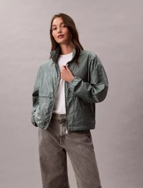 Windjacke mit durchgehendem Monogram-Print