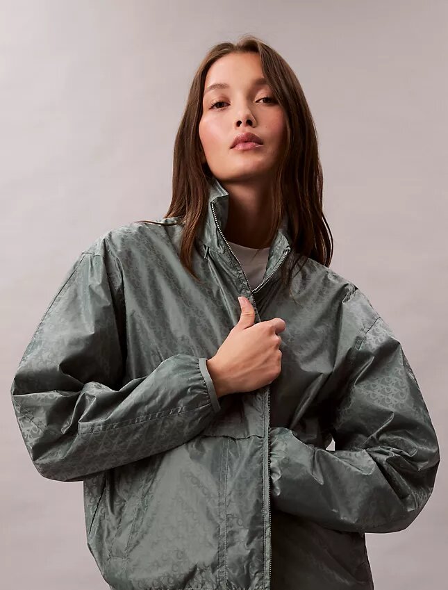 Windjacke mit durchgehendem Monogram-Print Windjacke mit durchgehendem Monogram-Print