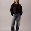 Windjacke mit Jacquard-Emblem-Logo Windjacke mit Jacquard-Emblem-Logo